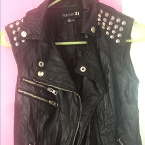 Studded leather vest